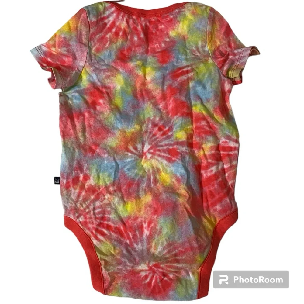 GAP Tie-Dye One-Piece Bodysuit. Bought this for grandson. More pink than red.